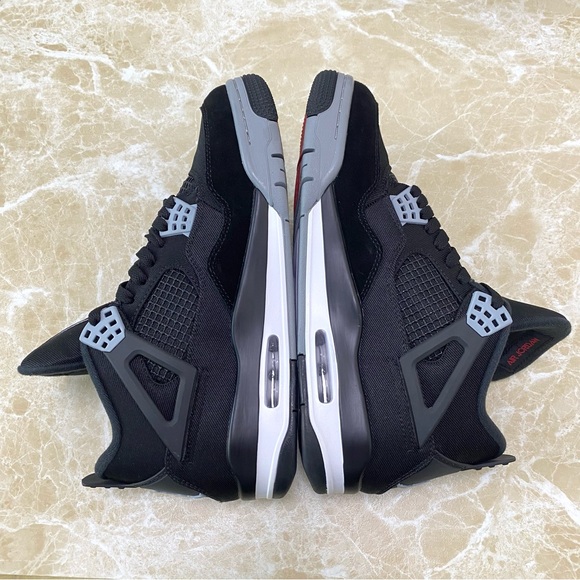 Jordan 4 Retro Black Canvas -Men’s Sneakers Shoes -Versatile Streetwear - Picture 7 of 10